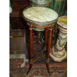 A 19th century Empire style Marble topped stand (marble cracked).