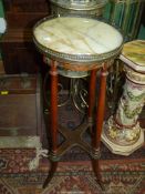 A 19th century Empire style Marble topped stand (marble cracked).
