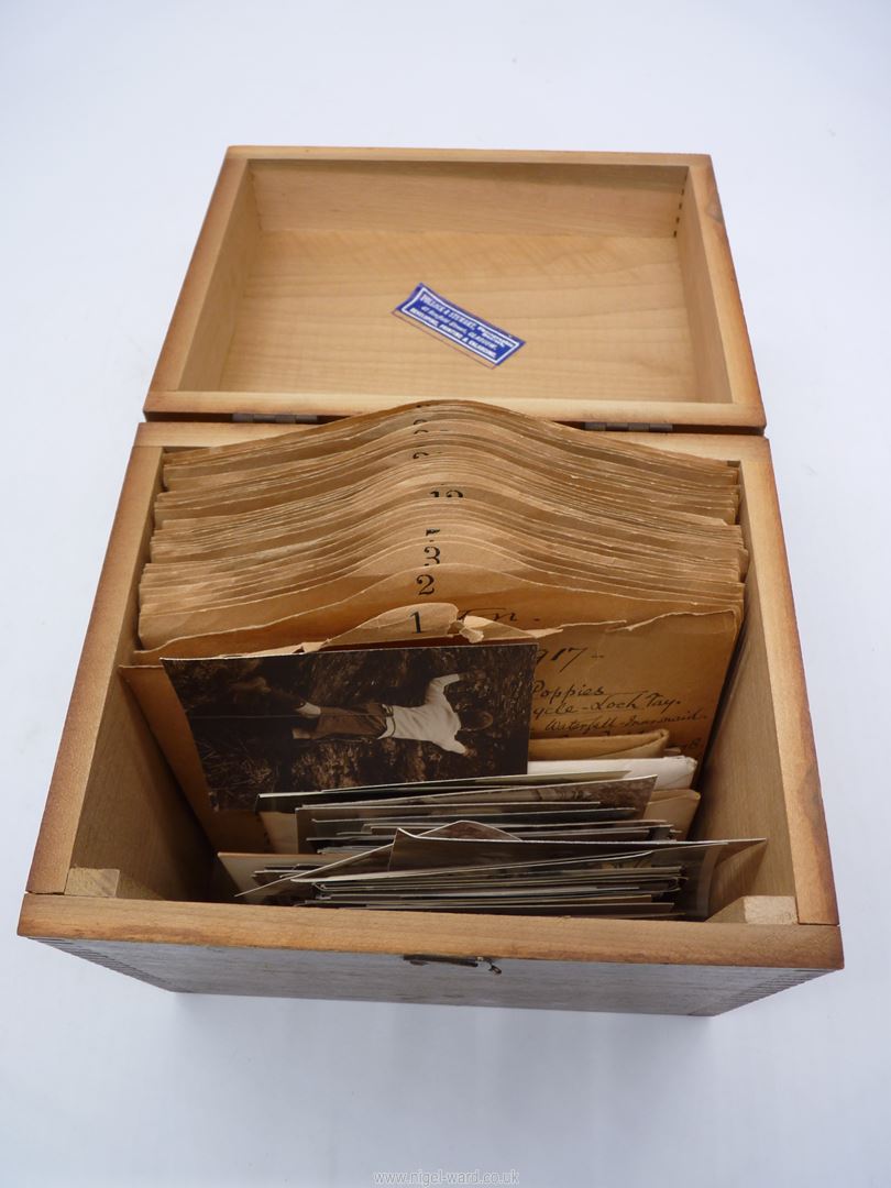 A quantity of glass negatives in two pine boxes mainly relating to family life in Stirling and - Image 3 of 22