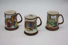 Three Beswick Christmas mugs.