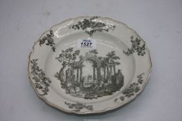 A rare Worcester plate from Sir Jeremy Lever's collection, sold at Bonhams 2007, 9'' diameter.