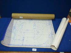 A quantity of Blueprints drawn by Anthony Cataldo San Leandro High School of plots in California