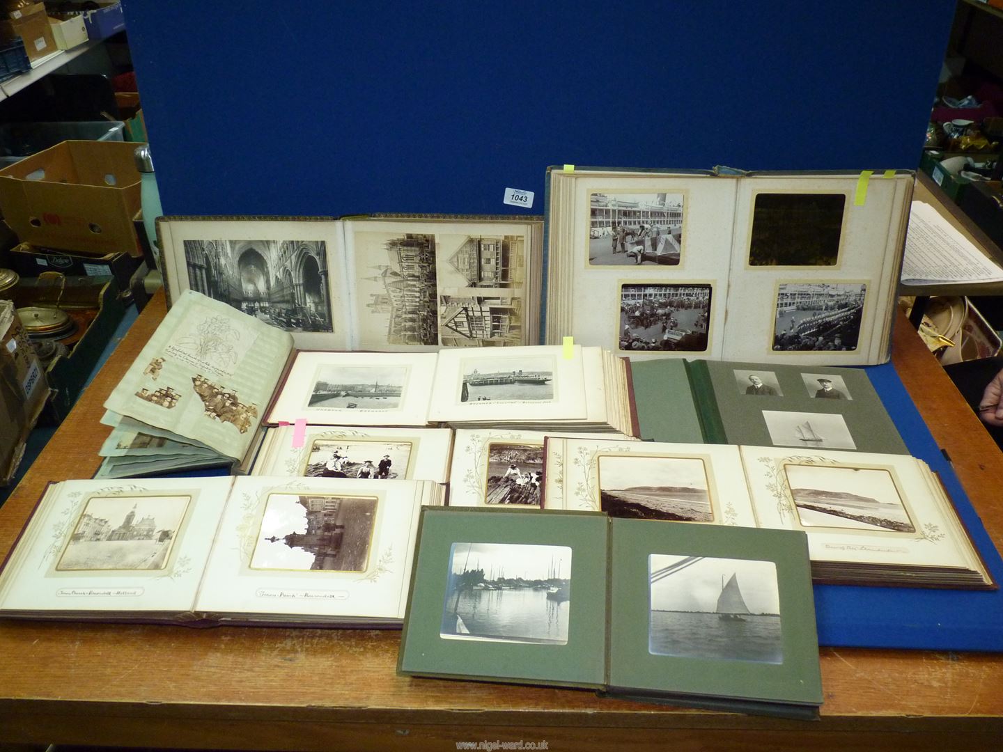 A collection of early 1900's photograph Albums with scenes including sailing on the Norfolk Broads;