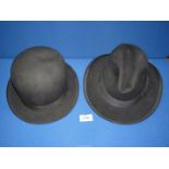 A gents 'Imperial Stetson' Hat, size 7 1/2 and an Austin Reed bowler Hat, size 7 1/2.