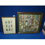 Two framed Cigarette cards sets; one of game birds and wildfowl, the other various,