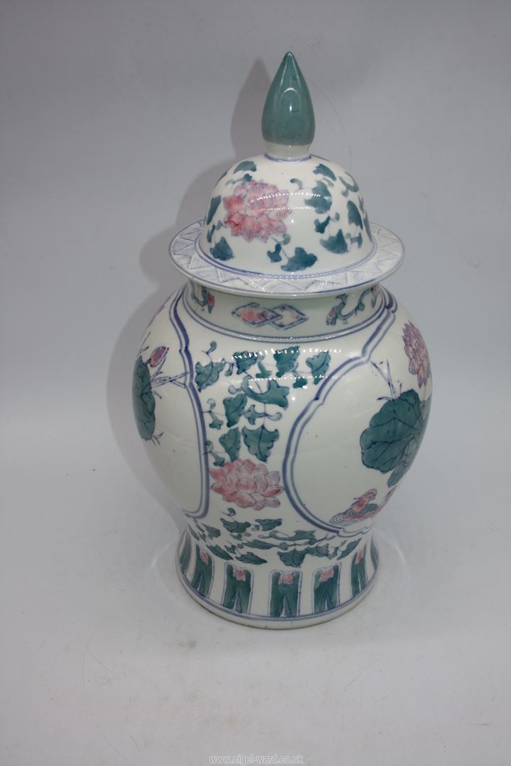A large lotus Jar, - Image 2 of 4