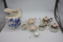 A small quantity of teaware to include; Noritake teapot, jug and sugar bowl, etc.