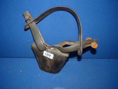 A large rare Dorset sheep bell with original lockyers and horsetack.