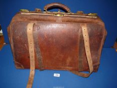 A Gladstone bag with key by Henry Martin Ltd Newcastle On Tyne.