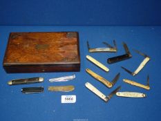 A box of Penknives including; 'The Standard of Gold Leaf' by Geo. M.