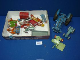 A small quantity of die cast toys, mainly farm related including Dinky, Corgi etc.