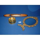 A heavy Trench Art shell base case converted to an ashtray, 4 1/2" diameter,