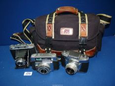 A quantity of cameras to include; Dresden Ihagee, Ilford Sportsmaster,