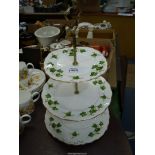 A Colcough ivy pattern three tier cake stand.