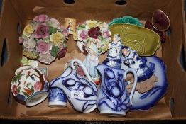 A quantity of china to include; Royal Doulton posy, George Jones 'Abbey 1790' beaker,