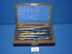 A set of Draughtsman's instruments in wooden box.