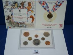 A Commonwealth Games commemorative coin '1986' together with a Great Britain Farewell to L.S.D.