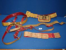 A Royal Marine Artillery Officer pouch and pouch belt, etc.