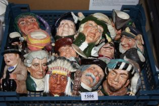 A good quantity of small Doulton character jugs including; Churchill, Regency Bean,