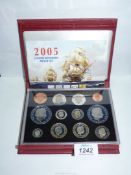 A cased set of Royal Mint coins, United Kingdom proof set '2005'.