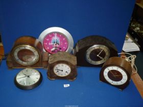 Four Smiths mantle clocks, some converted to electric, all a/f.