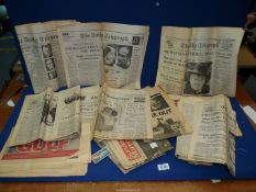 A quantity of newspapers including; reports on the funeral of Winston Churchill, Queens Coronation,