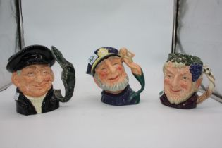 Three Royal Doulton Character jugs to include The Lobster Man, Old Salt and Bacchus.