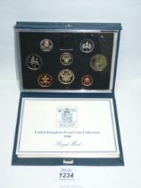 A cased Royal Mint UK proof coin collection '1986'.