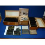 A quantity of glass negatives in two pine boxes mainly relating to family life in Stirling and