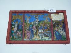 A Limoges enamel Triptych, late 19th century, possibly Russian,