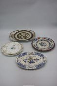 A quantity of Mason's dinner plates and a Copeland dinner plate, etc.