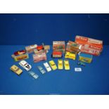 A quantity of assorted Matchbox cars to include; Diesel shunter, forklift, etc.