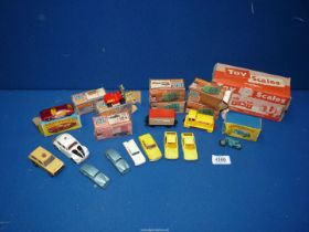 A quantity of assorted Matchbox cars to include; Diesel shunter, forklift, etc.