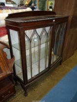 A 1940/50's bow fronted china Display Cabinet, 48'' wide x 15'' deep and 51'' high,