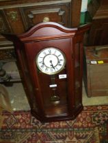 A contemporary West German wall Clock with Westminster chimes, seven day.