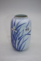 A Japanese Fukagawa Imari pattern porcelain 'Iris' vase, Mount Fuji mark.