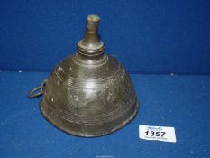 An 18th century pewter funnel.