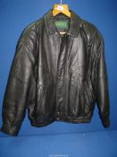 A 'Content' New York black leather jacket, size M.