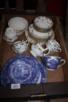 A quantity of china to include; blue and white Spode, Stanley tea set, etc.