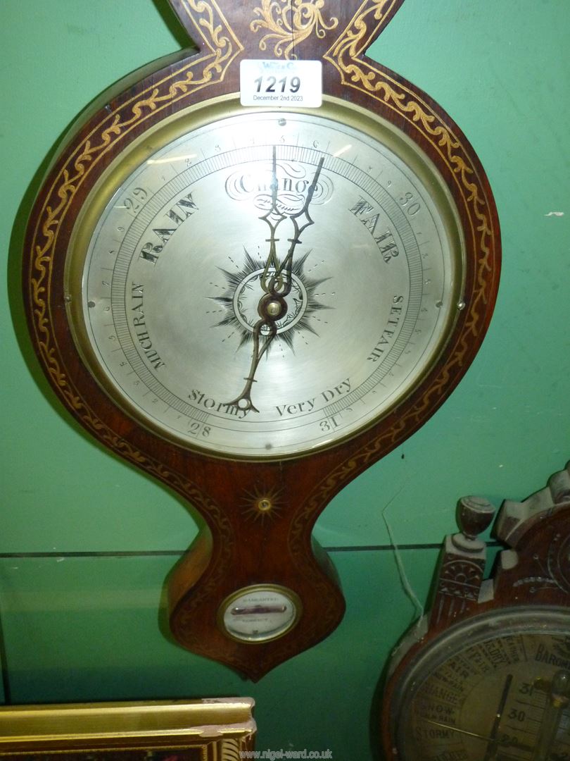 A Banjo Barometer with gilt scroll detail. - Image 2 of 2