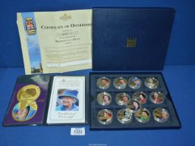 A proof coin set of Portraits of Princess Diana depicting 'Wife', 'Princess', 'Mother' and 'Friend',