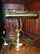 A brass Bankers Lamp
