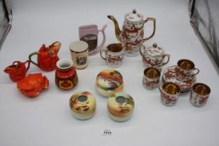 A small quantity of china including Samurai part coffee set (some damage),