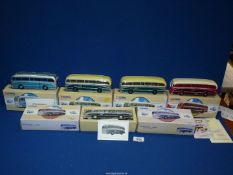 Six Corgi Classic Burlingham Seagul coaches in different colourways, boxed.