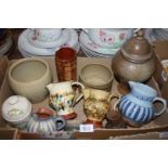 A quantity of studio Pottery to include jugs, large urn, etc.