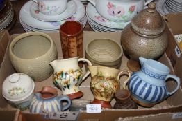 A quantity of studio Pottery to include jugs, large urn, etc.