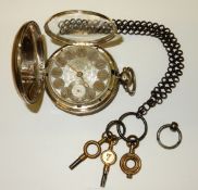 A silver cased, key wound fusee movement pocket watch by John White, Cardington Mills, Beds,