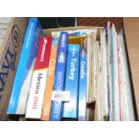 A box of maps and travel books to include; Grand Canaria, Turkey, Mexico, etc.