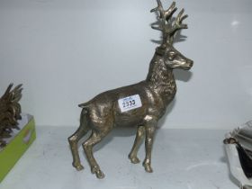 A cast white metal model of a Stag, 12" tall.