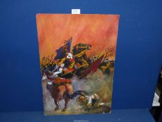 An early 20th century Oil painting of historical military scene, signed Forbes.